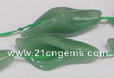 CFG03 15.5 inches 18*38mm carved flower green aventurine jade beads