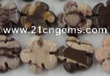 CFG1002 15.5 inches 16mm carved flower zebra jasper beads