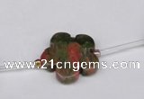 CFG1005 15.5 inches 20mm carved flower unakite gemstone beads