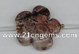 CFG1010 15.5 inches 30mm carved flower artistic jasper beads