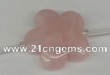 CFG1011 15.5 inches 30mm carved flower rose quartz beads