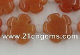 CFG1021 15.5 inches 16mm carved flower red aventurine beads