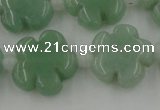 CFG1022 15.5 inches 16mm carved flower green aventurine beads