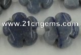 CFG1023 15.5 inches 16mm carved flower blue aventurine beads