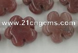 CFG1025 15.5 inches 16mm carved flower rhodochrosite beads