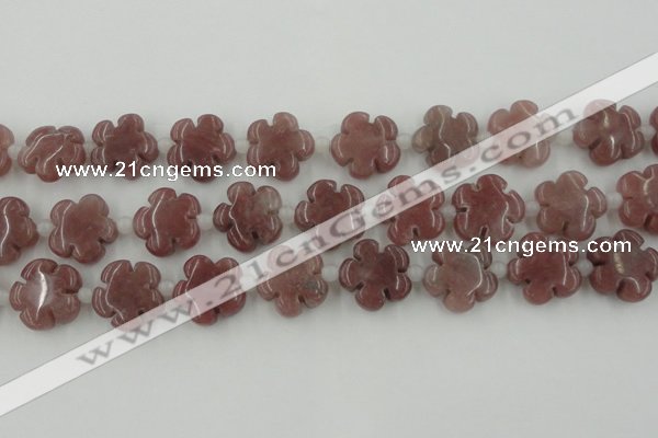 CFG1025 15.5 inches 16mm carved flower rhodochrosite beads