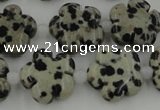 CFG1026 15.5 inches 16mm carved flower dalmatian jasper beads