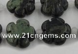 CFG1027 15.5 inches 16mm carved flower kambaba jasper beads