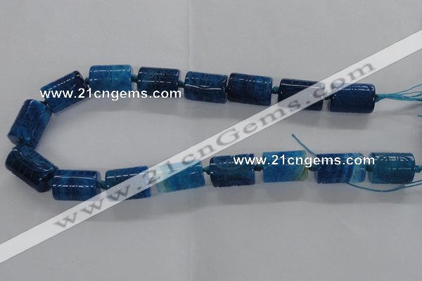 CFG1103 15.5 inches 15*20mm carved tube agate gemstone beads