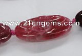 CFG1135 15.5 inches 20*40mm carved oval agate gemstone beads