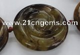 CFG1145 15.5 inches 45mm carved flower flower jade beads