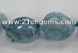 CFG1167 15.5 inches 25mm carved flower plated agate gemstone beads