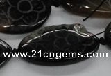 CFG1176 15.5 inches 20*40mm – 25*45mm carved freeform agate beads