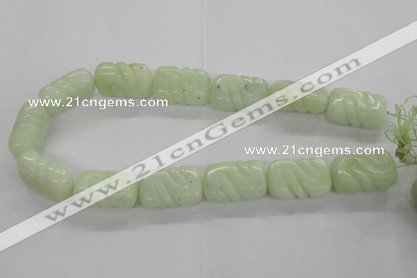 CFG1185 15.5 inches 20*30mm carved rectangle New jade beads