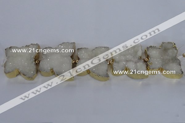 CFG1190 7.5 inches 40*45mm - 45*55mm butterfly druzy agate beads