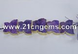 CFG1192 7.5 inches 40*45mm - 45*55mm butterfly druzy agate beads