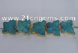 CFG1194 7.5 inches 40*45mm - 45*55mm butterfly druzy agate beads