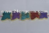 CFG1197 7.5 inches 40*45mm - 45*55mm butterfly druzy agate beads