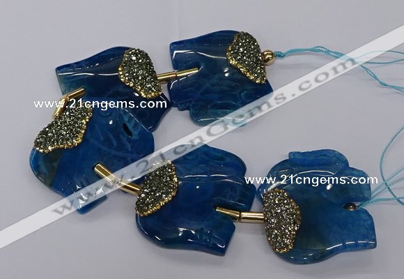 CFG1212 7.5 inches 35*45mm elephant agate gemstone beads wholesale