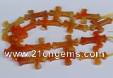 CFG1231 15.5 inches 32*45mm - 35*48mm cross dragon veins agate beads