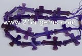 CFG1232 15.5 inches 32*45mm - 35*48mm cross dragon veins agate beads