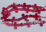 CFG1233 15.5 inches 32*45mm - 35*48mm cross dragon veins agate beads