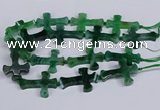 CFG1235 15.5 inches 32*45mm - 35*48mm cross dragon veins agate beads