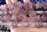 CFG1300 15.5 inches 15mm carved star strawberry quartz beads