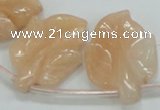 CFG14 15.5 inches 20*26mm carved leaf pink aventurine jade beads