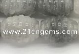 CFG1502 15.5 inches 15*20mm carved rice cloudy quartz beads