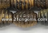 CFG1508 15.5 inches 15*20mm carved rice tiger eye beads