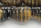 CFG1519 15.5 inches 15*20mm carved teardrop tiger eye beads