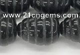 CFG1521 15.5 inches 15*20mm carved teardrop black agate beads