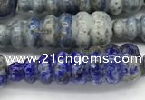 CFG1533 15.5 inches 10*35mm carved teardrop lapis lazuli beads