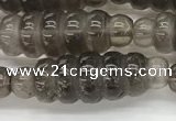 CFG1540 15.5 inches 10*30mm carved rice smoky quartz beads