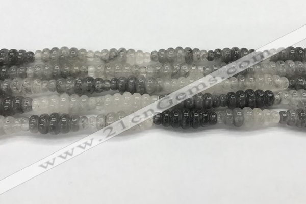 CFG1541 15.5 inches 10*30mm carved rice cloudy quartz beads