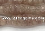 CFG1542 15.5 inches 10*30mm carved rice strawberry quartz beads
