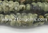 CFG1544 15.5 inches 10*30mm carved rice rhyolite gemstone beads