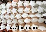 CFG1651 15 inches 14mm carved star Angola white quartz beads