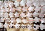 CFG1652 15 inches 14mm carved star rose quartz beads