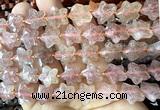 CFG1654 15 inches 14mm carved star strawberry quartz beads