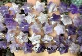 CFG1657 15 inches 14mm carved star dogtooth amethyst beads