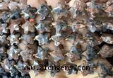 CFG1666 15 inches 14mm carved star flame jasper beads