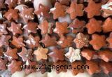 CFG1667 15 inches 14mm carved star red jasper beads