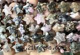 CFG1671 15 inches 14mm carved star rhodonite gemstone beads