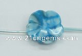 CFG18 15.5 inches 24mm carved flower blue crazy lace agate beads