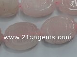 CFG206 15.5 inches 18*25mm carved oval rose quartz gemstone beads