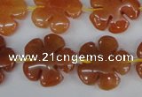 CFG216 15.5 inches 20mm carved flower red aventurine beads