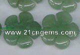 CFG218 15.5 inches 24mm carved flower green aventurine beads