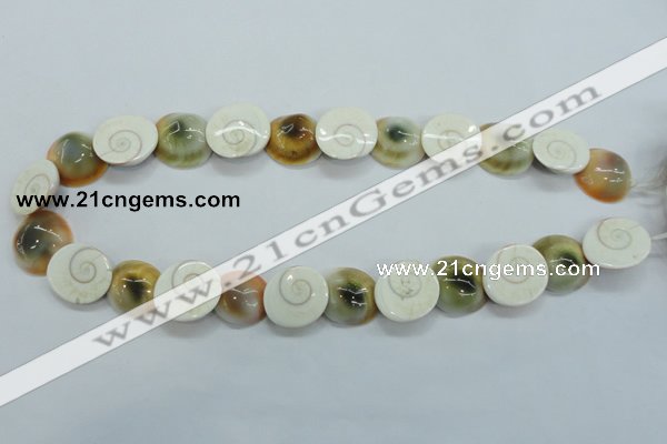 CFG22 15.5 inches 16*18mm carved flower shell gemstone beads